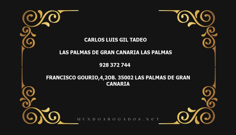 abogado Carlos Luis Gil Tadeo en la localidad de Las Palmas de Gran Canaria