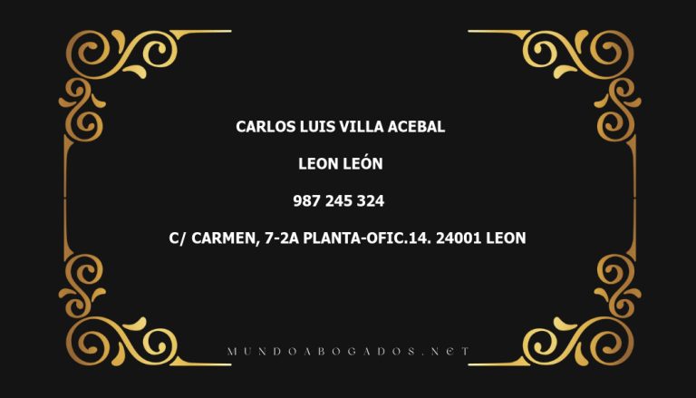 abogado Carlos Luis Villa Acebal en la localidad de Leon