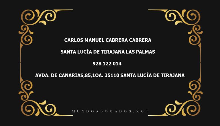 abogado Carlos Manuel Cabrera Cabrera en la localidad de Santa Lucía de Tirajana