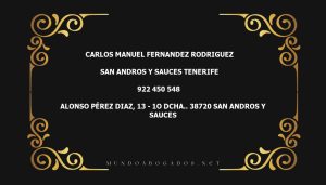 abogado Carlos Manuel Fernandez Rodriguez en la localidad de San Andros y Sauces