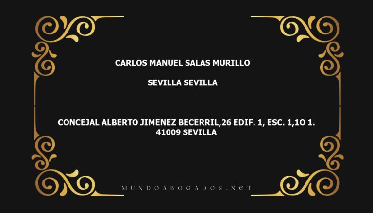 abogado Carlos Manuel Salas Murillo en la localidad de Sevilla