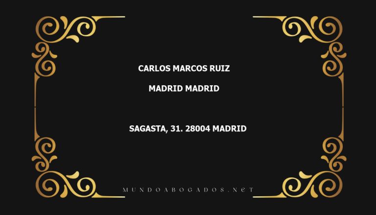 abogado Carlos Marcos Ruiz en la localidad de Madrid