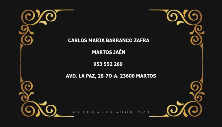 abogado Carlos Maria Barranco Zafra en la localidad de Martos