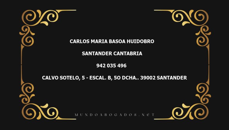 abogado Carlos Maria Basoa Huidobro en la localidad de Santander