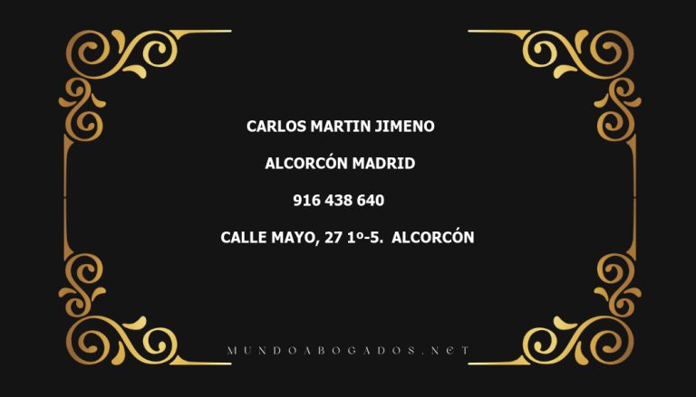 abogado Carlos Martin Jimeno en la localidad de Alcorcón