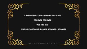 abogado Carlos Martin-Merino Bernardos en la localidad de Segovia