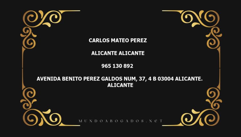 abogado Carlos Mateo Perez en la localidad de Alicante