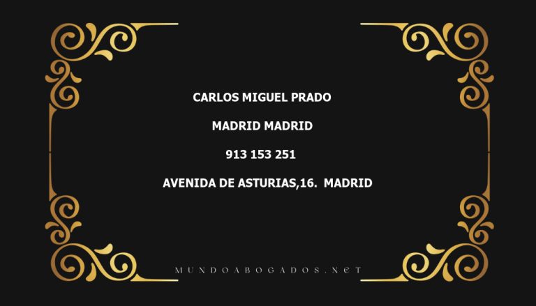 abogado Carlos Miguel Prado en la localidad de Madrid