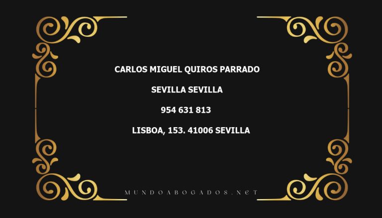 abogado Carlos Miguel Quiros Parrado en la localidad de Sevilla