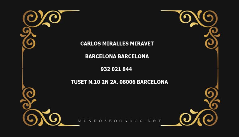 abogado Carlos Miralles Miravet en la localidad de Barcelona