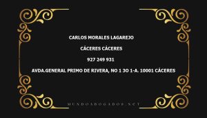 abogado Carlos Morales Lagarejo en la localidad de Cáceres