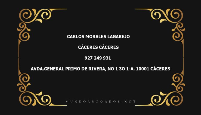 abogado Carlos Morales Lagarejo en la localidad de Cáceres