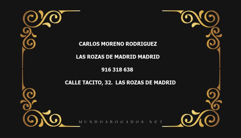 abogado Carlos Moreno Rodriguez en la localidad de Las Rozas de Madrid