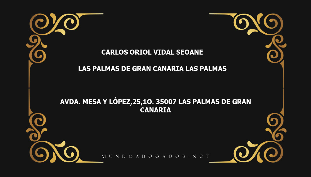 abogado Carlos Oriol Vidal Seoane en la localidad de Las Palmas de Gran Canaria