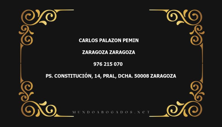 abogado Carlos Palazon Pemin en la localidad de Zaragoza