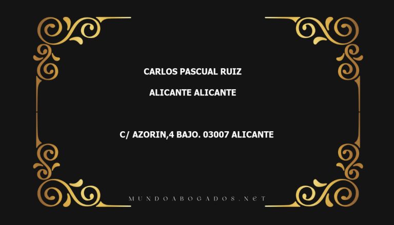 abogado Carlos Pascual Ruiz en la localidad de Alicante