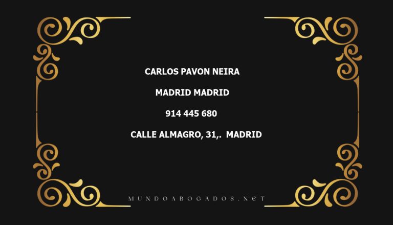 abogado Carlos Pavon Neira en la localidad de Madrid