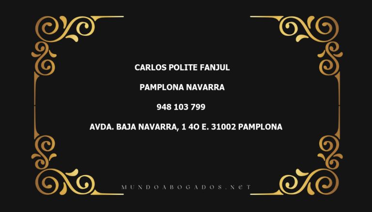 abogado Carlos Polite Fanjul en la localidad de Pamplona