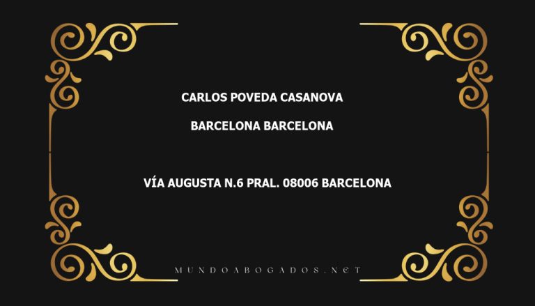 abogado Carlos Poveda Casanova en la localidad de Barcelona