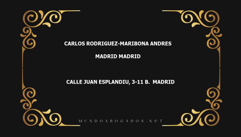 abogado Carlos Rodriguez-Maribona Andres en la localidad de Madrid