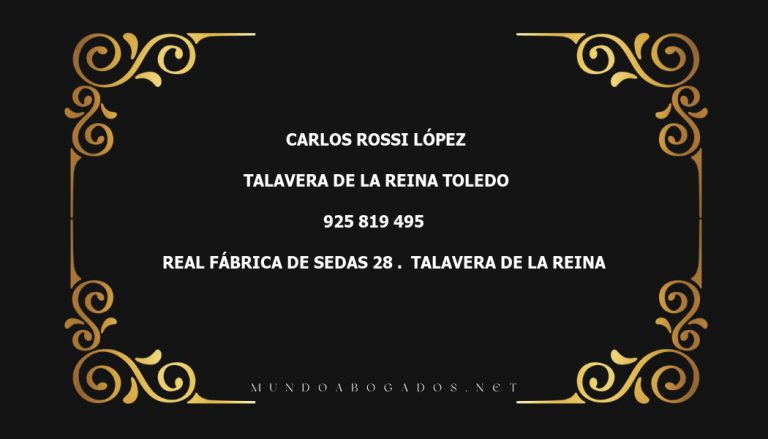 abogado Carlos Rossi López en la localidad de Talavera de la Reina