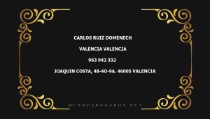 abogado Carlos Ruiz Domenech en la localidad de Valencia