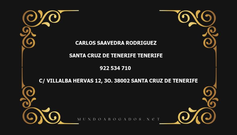 abogado Carlos Saavedra Rodriguez en la localidad de Santa Cruz de Tenerife