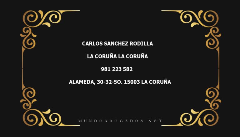 abogado Carlos Sanchez Rodilla en la localidad de La Coruña