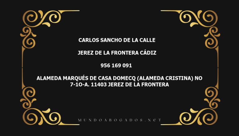 abogado Carlos Sancho De La Calle en la localidad de Jerez de la Frontera