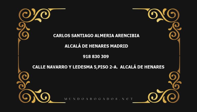 abogado Carlos Santiago Almeria Arencibia en la localidad de Alcalá de Henares