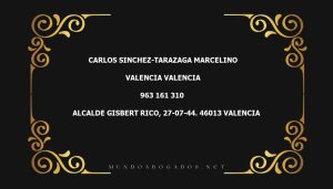 abogado Carlos Sinchez-Tarazaga Marcelino en la localidad de Valencia