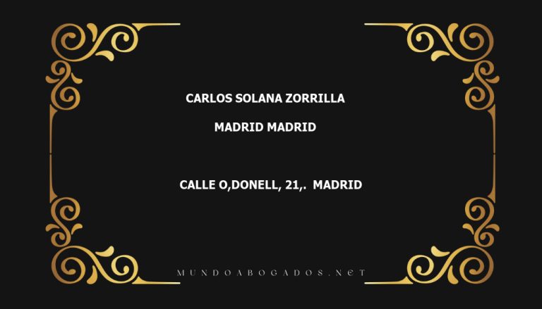 abogado Carlos Solana Zorrilla en la localidad de Madrid