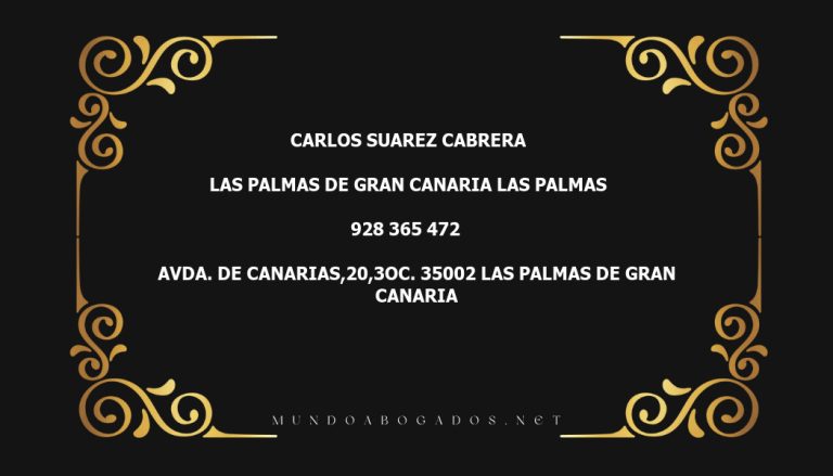 abogado Carlos Suarez Cabrera en la localidad de Las Palmas de Gran Canaria