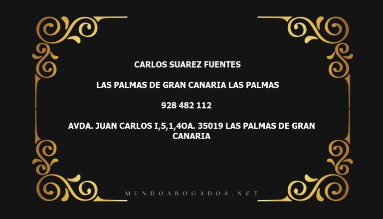 abogado Carlos Suarez Fuentes en la localidad de Las Palmas de Gran Canaria