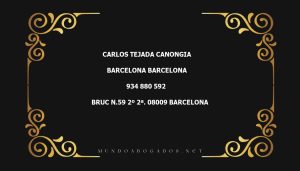 abogado Carlos Tejada Canongia en la localidad de Barcelona