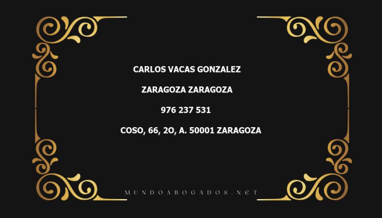 abogado Carlos Vacas Gonzalez en la localidad de Zaragoza