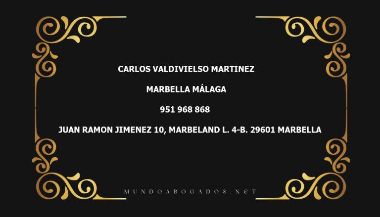 abogado Carlos Valdivielso Martinez en la localidad de Marbella