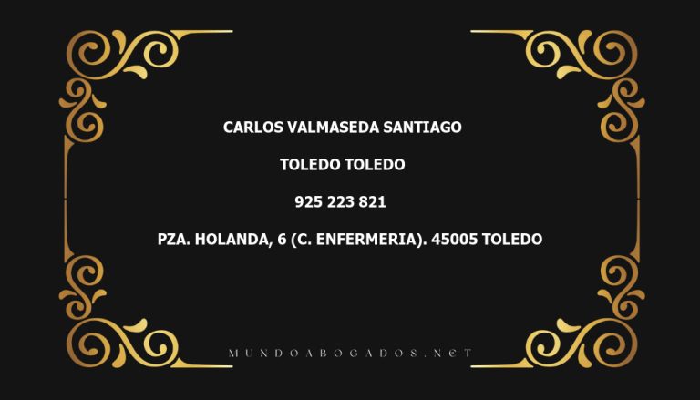 abogado Carlos Valmaseda Santiago en la localidad de Toledo