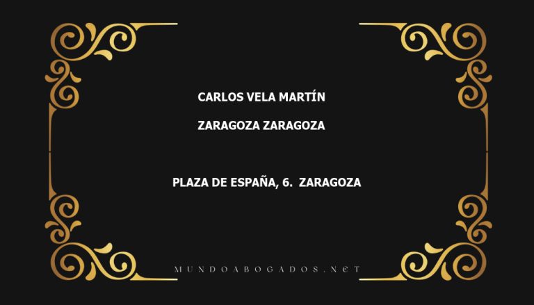 abogado Carlos Vela Martín en la localidad de Zaragoza