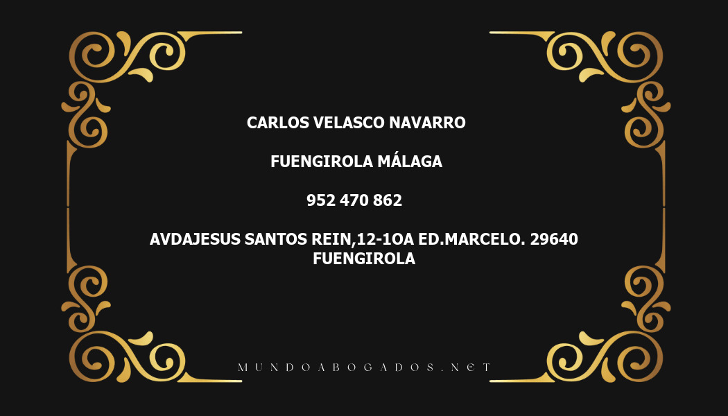 abogado Carlos Velasco Navarro en la localidad de Fuengirola