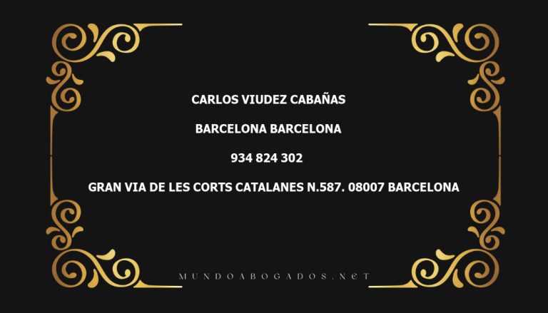 abogado Carlos Viudez Cabañas en la localidad de Barcelona