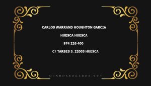 abogado Carlos Warrand Houghton Garcia en la localidad de Huesca