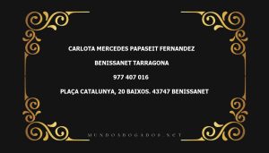 abogado Carlota Mercedes Papaseit Fernandez en la localidad de Benissanet