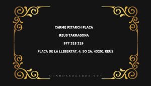 abogado Carme Pitarch Placa en la localidad de Reus