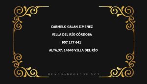 abogado Carmelo Galan Jimenez en la localidad de Villa del Río