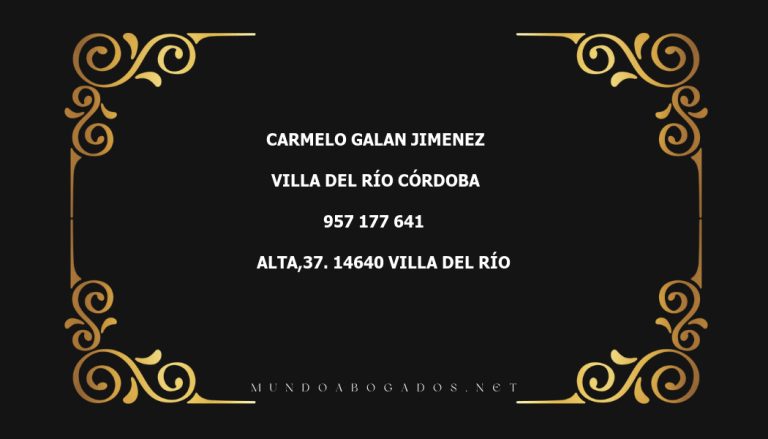 abogado Carmelo Galan Jimenez en la localidad de Villa del Río