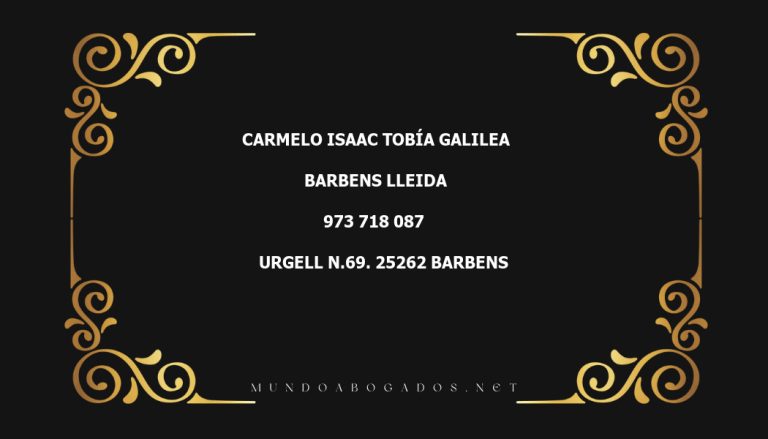 abogado Carmelo Isaac Tobía Galilea en la localidad de Barbens