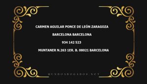 abogado Carmen Aguilar Ponce De León Zaragoza en la localidad de Barcelona