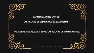 abogado Carmen Alvarez Gomez en la localidad de Las Palmas de Gran Canaria