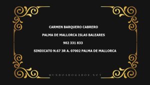 abogado Carmen Barquero Cabrero en la localidad de Palma de Mallorca